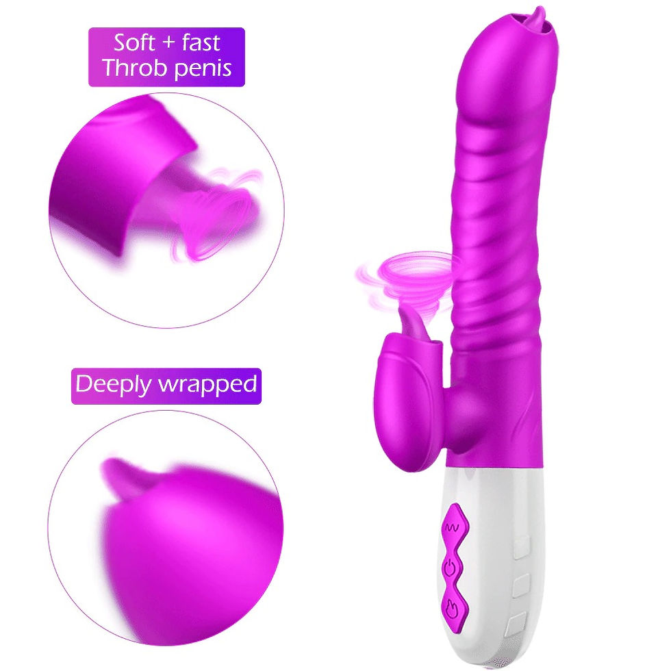 Thumbnail: Telescopic Rotating Dildo Female Vibrator Double Tongue Cunnilingus Yin Emperor