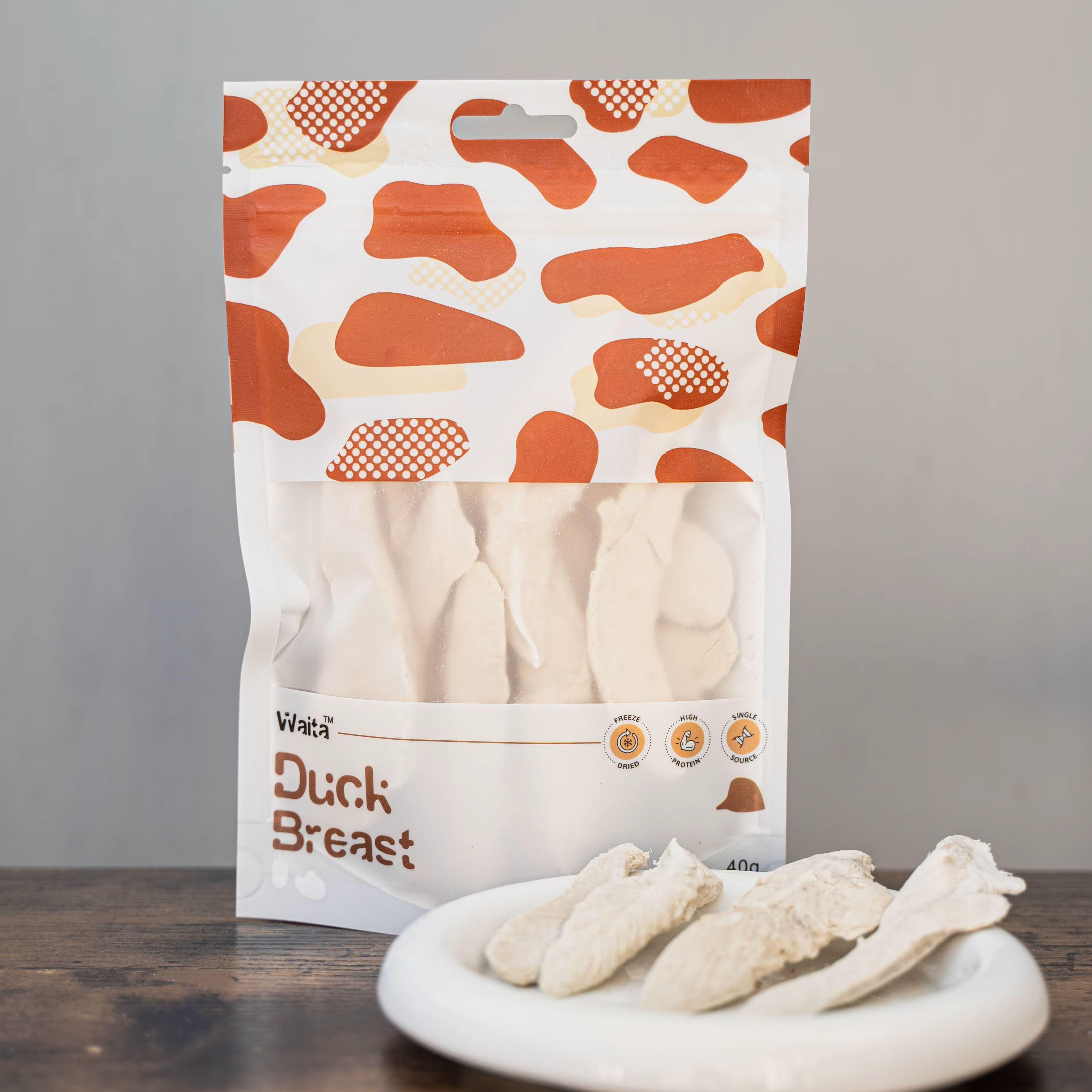 Waita Freeze Dried Duck Breast Dog/Cat Pet Treats 40g/250g - Premium Raw Rich No