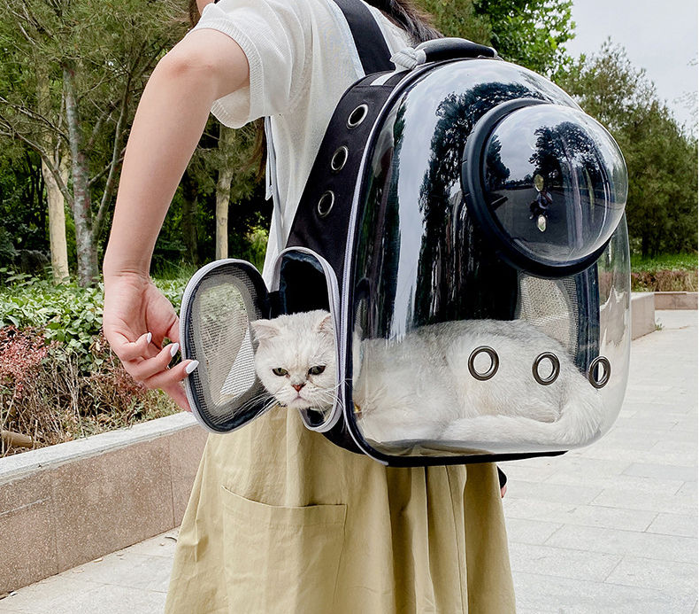 Thumbnail: PawVista Pet Cat Carrying Bag Space Pet Backpacks Breathable Portable Transpare