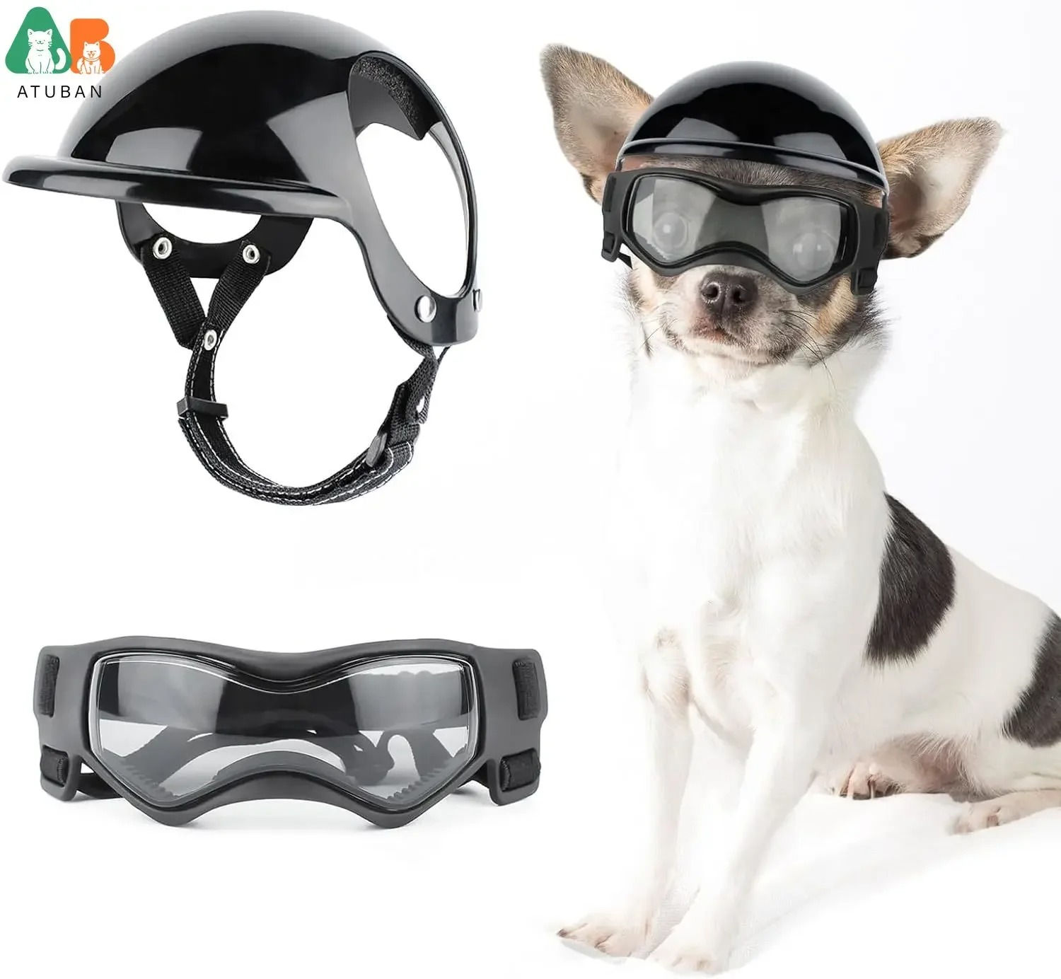 PawRider Pet Helmet and Goggles Set