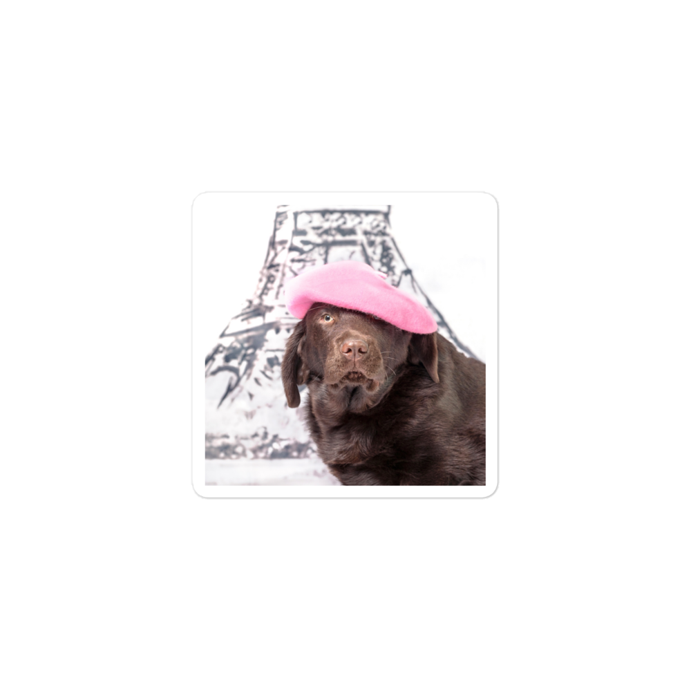 Johnny's tipped beret bubble-free sticker