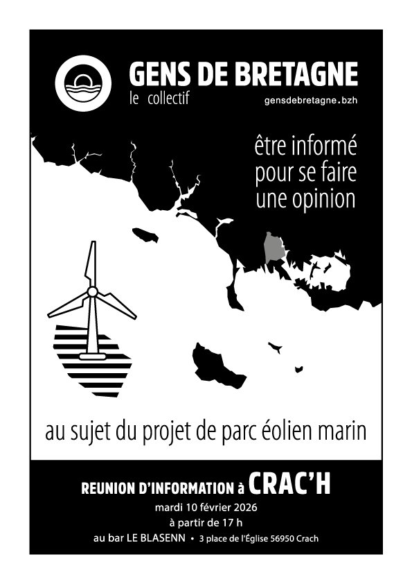 Le collectif Gens de Bretagne contre le parc éolien marin de Bretagne Sud