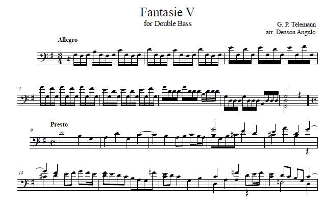 Thumbnail: Georg Philipp Telemann 12 Fantasies for Double Bass Vol. 1