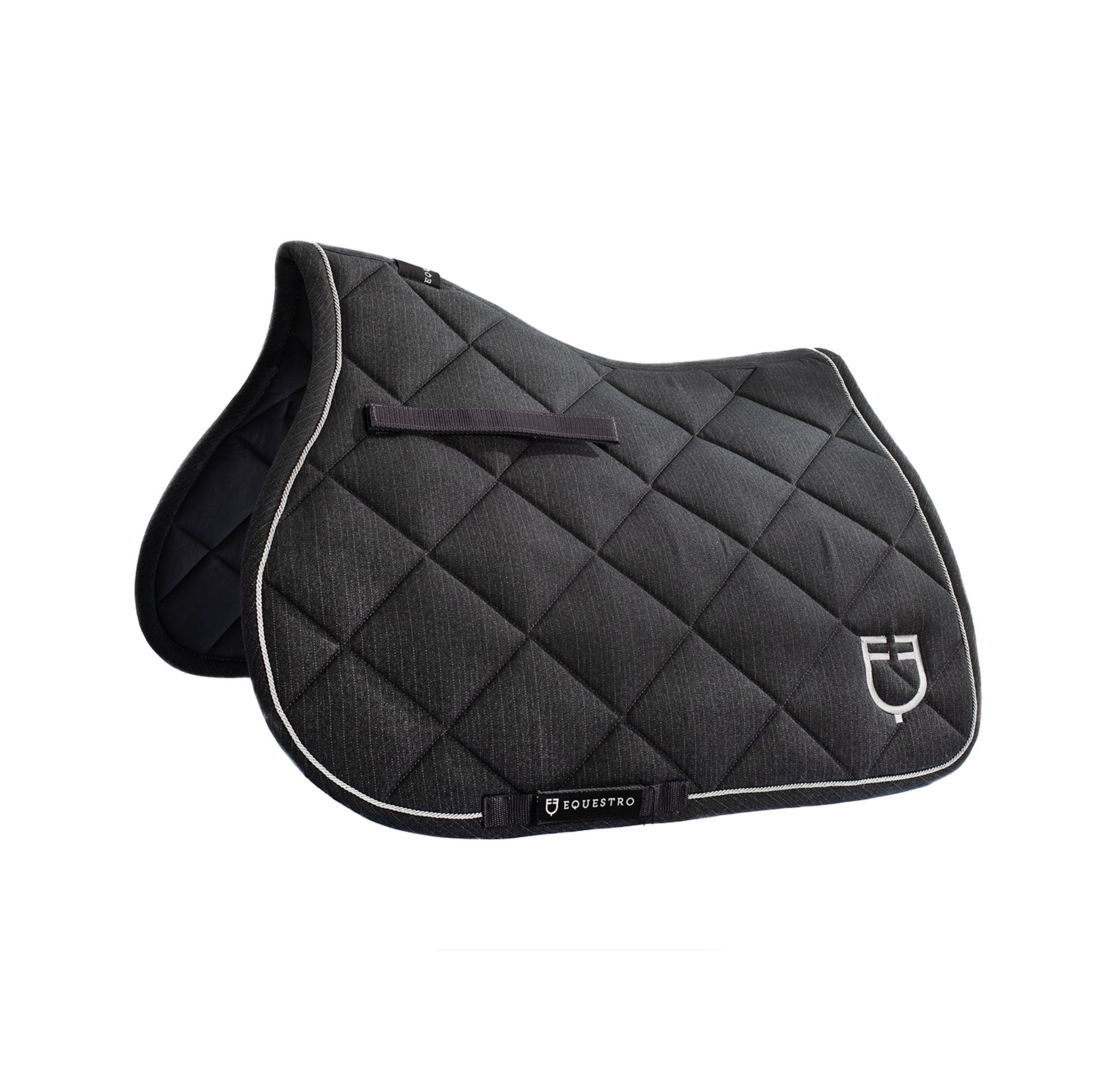 Equestro Saddle Pad Shaped Cotton With Logo - Grey