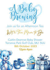 A6 Invites with Envelopes for Cailtin-Deanna's Baby Shower, printed and delivered