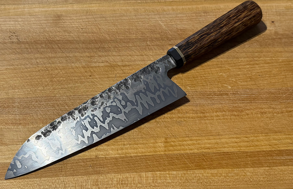 Miniature : Couteau du chef acier damassé 