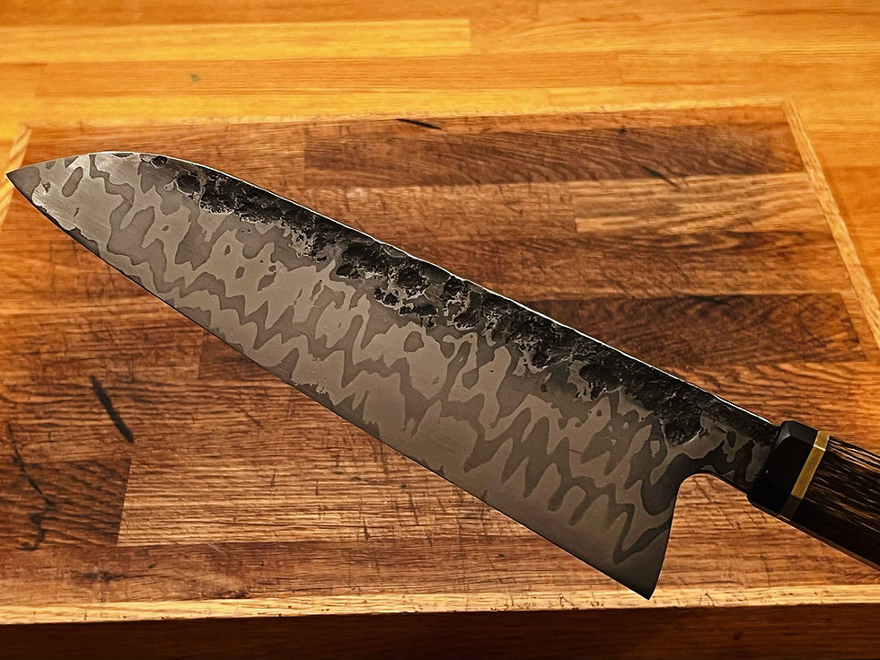 Miniature : Couteau du chef acier damassé 