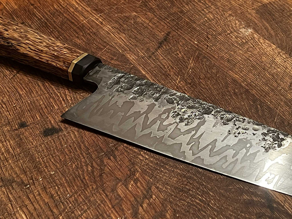 Miniature : Couteau du chef acier damassé 