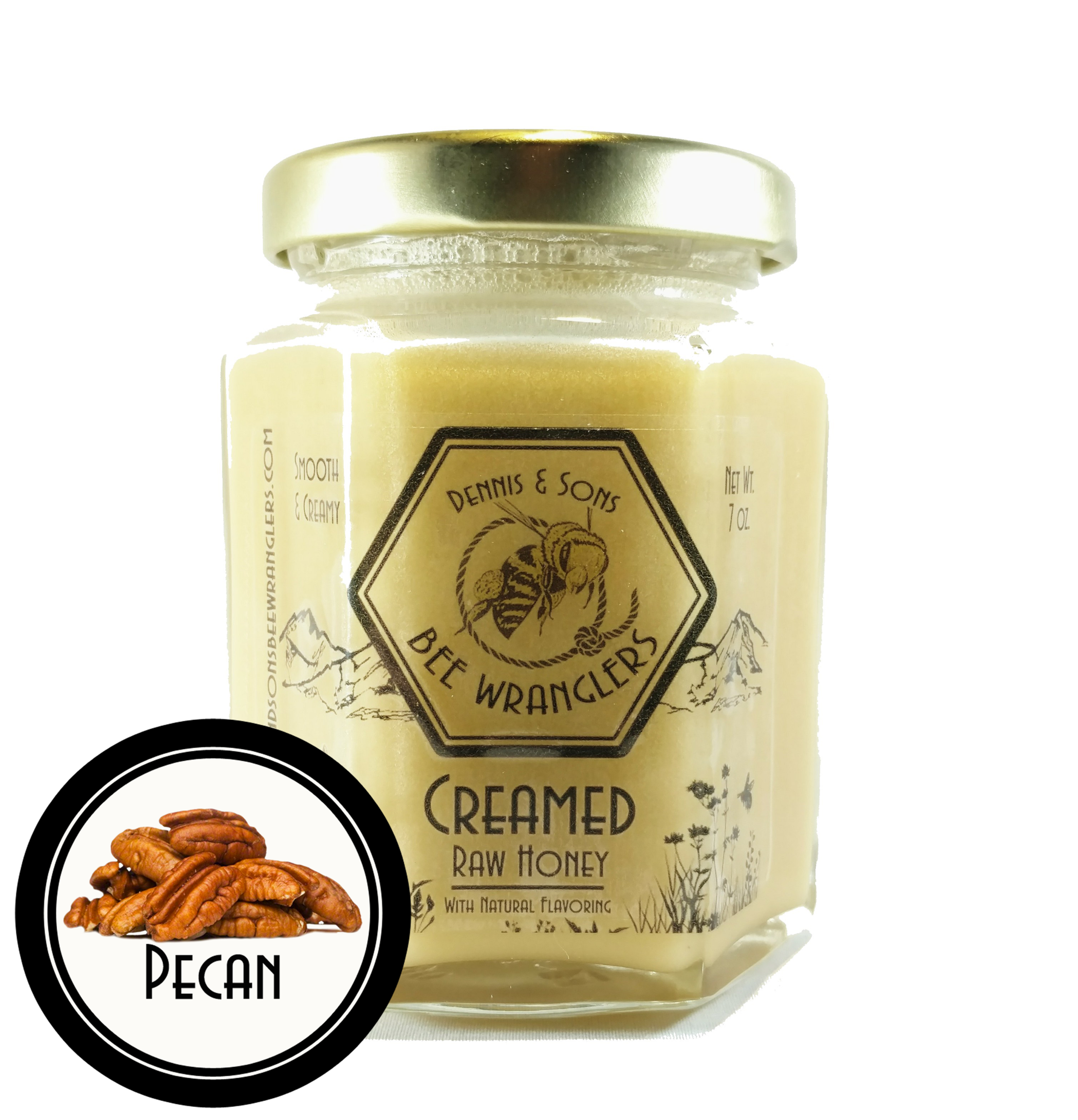 Raw Creamed Honey - Pecan Infused - 8 oz.