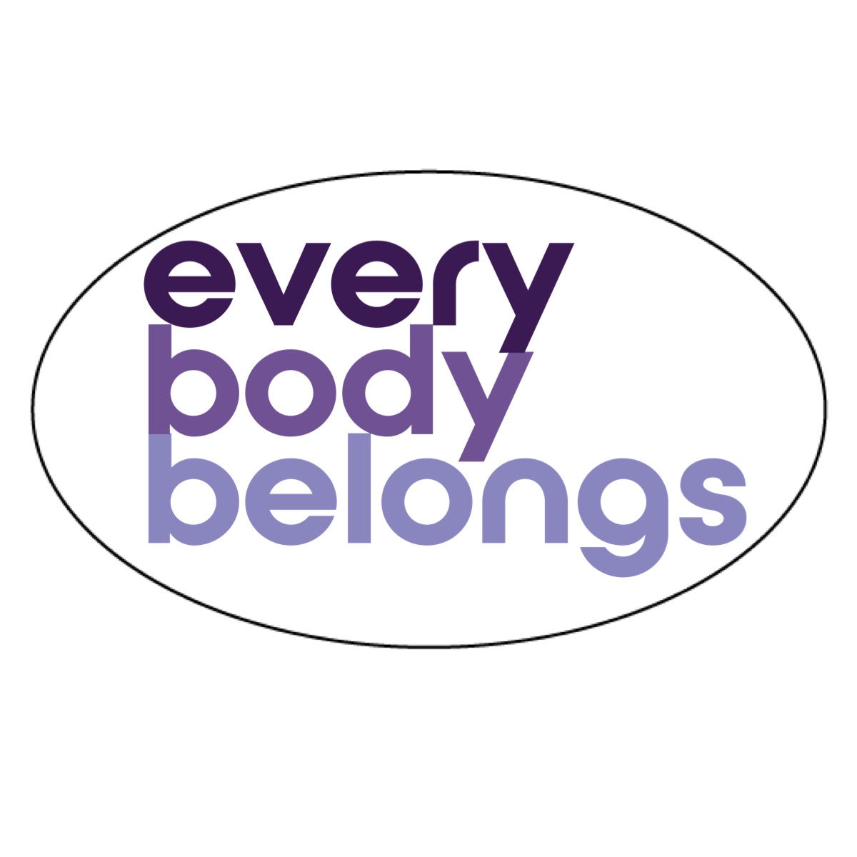 Every Body Belongs Oval Car Sticker