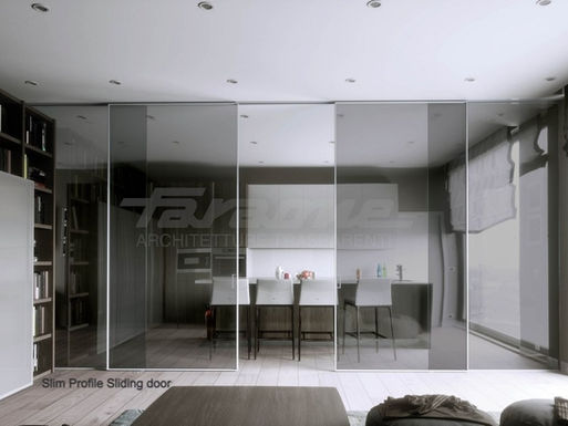 slim profile sliding door, slimline sliding door, top hanging sliding door