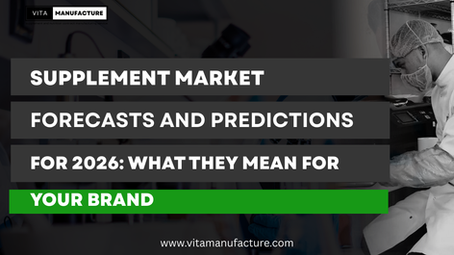 Black background with bold white text reading ‘Supplement Market Predictions for 2026’, representing future trends in the global and UK supplement industry.