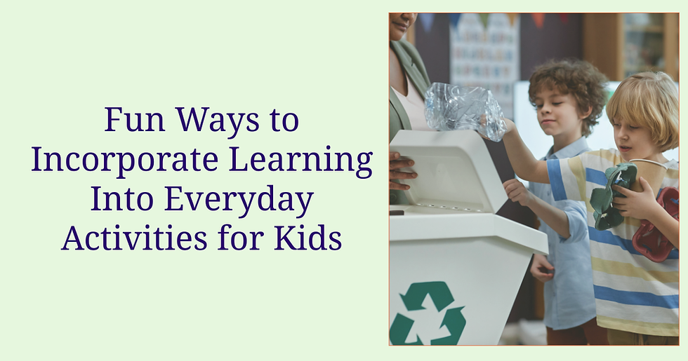 Children participating in a real-world learning activity by recycling items, showing how everyday activities can spark curiosity and civic responsibility.