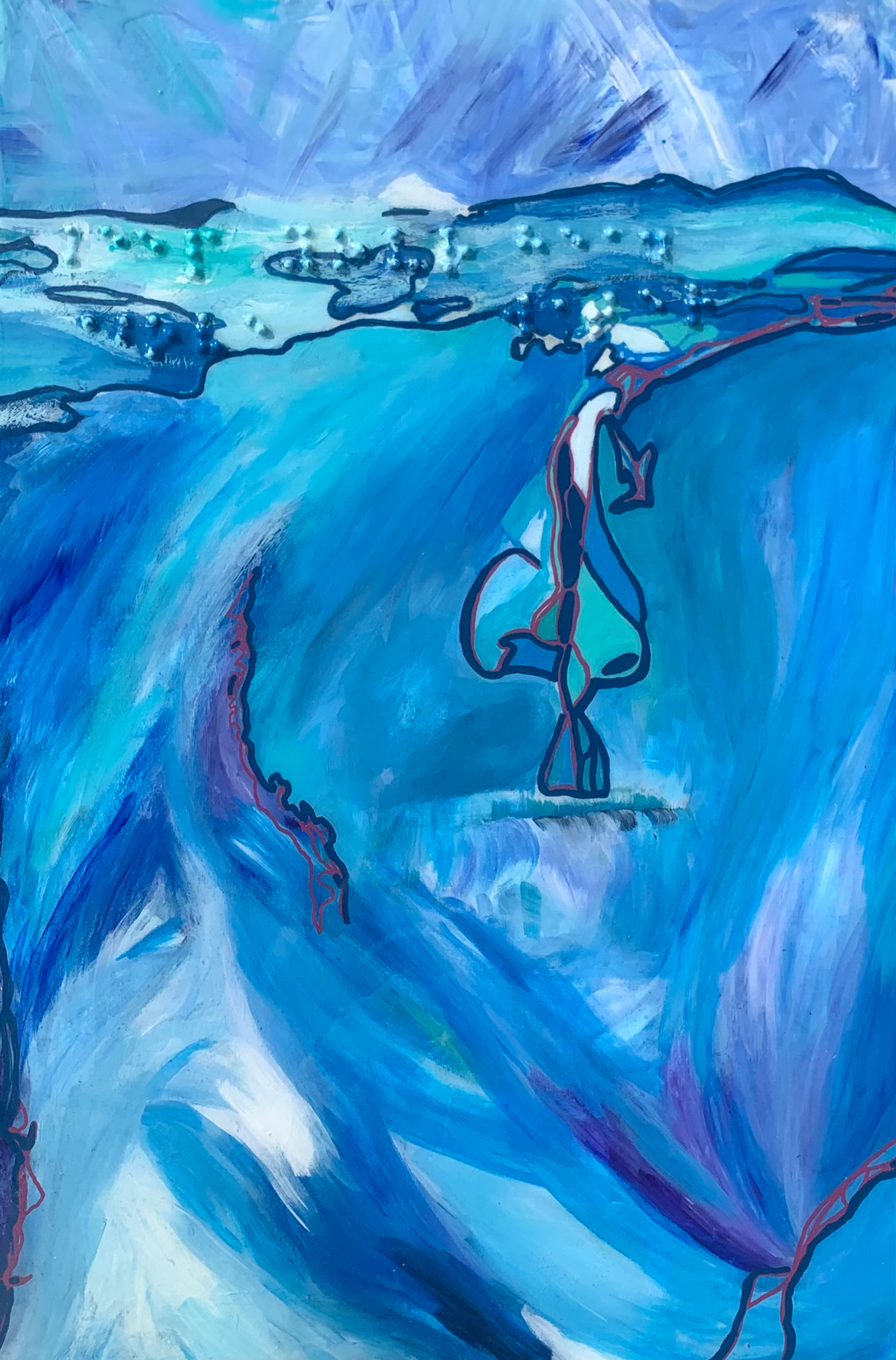 "keep your head above water" written in braille