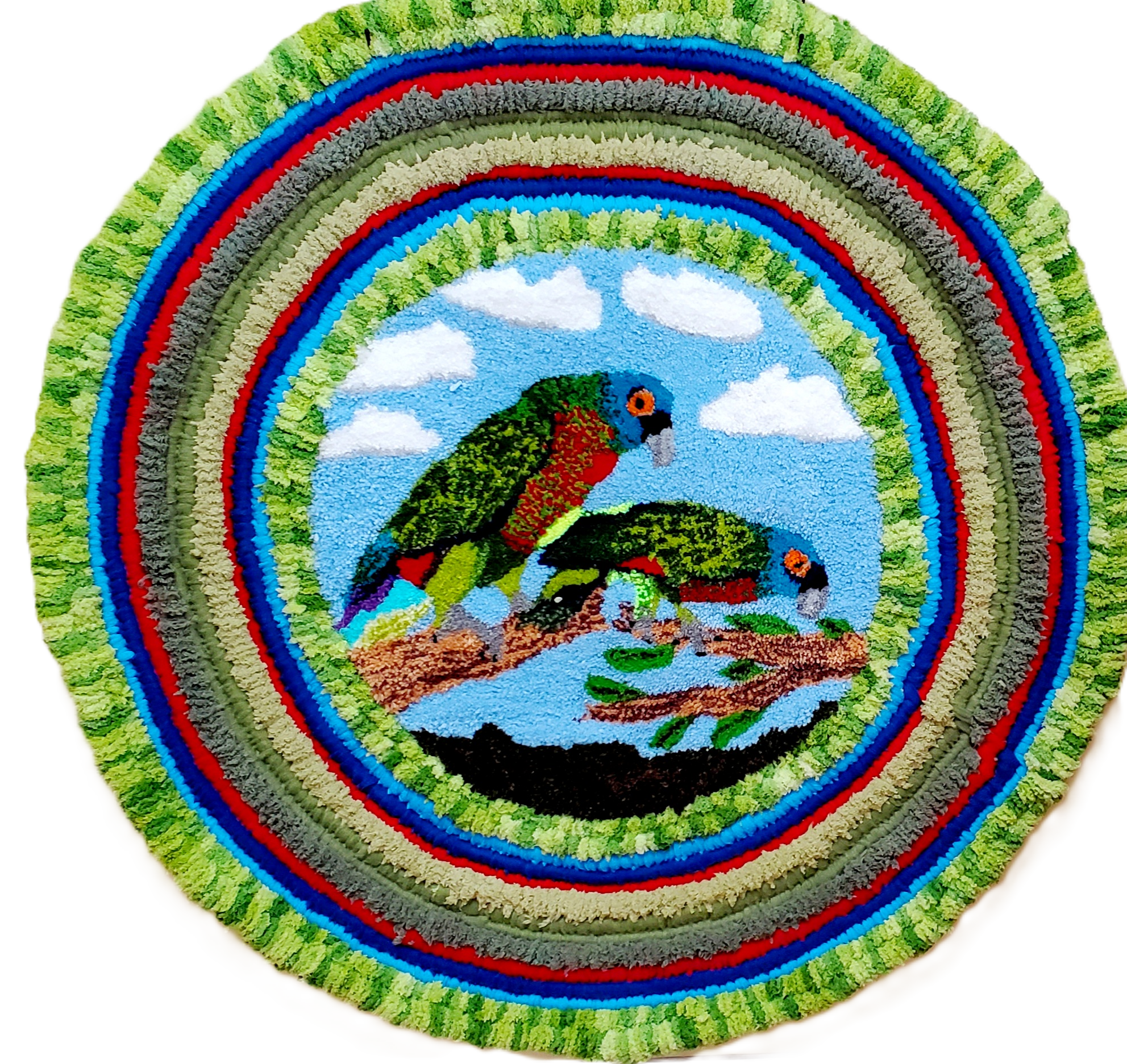 Two parrots in a tree