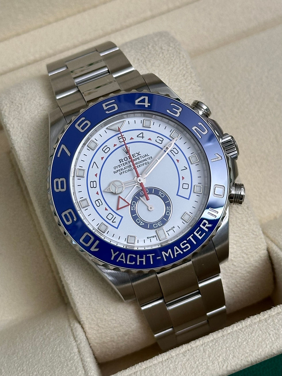Thumbnail: Rolex Yacht-Master II 44mm Steel White Dial Mercedes Hands Discontinued – 116680