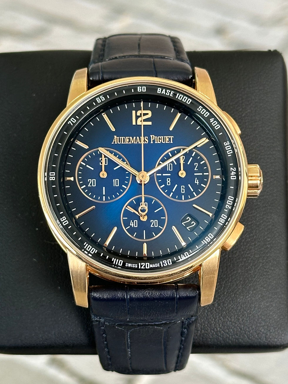 Miniatura: Audemars Piguet Code 11.59 Chronograph 41mm Rose Gold AP SmokedBlue Dial 26393OR