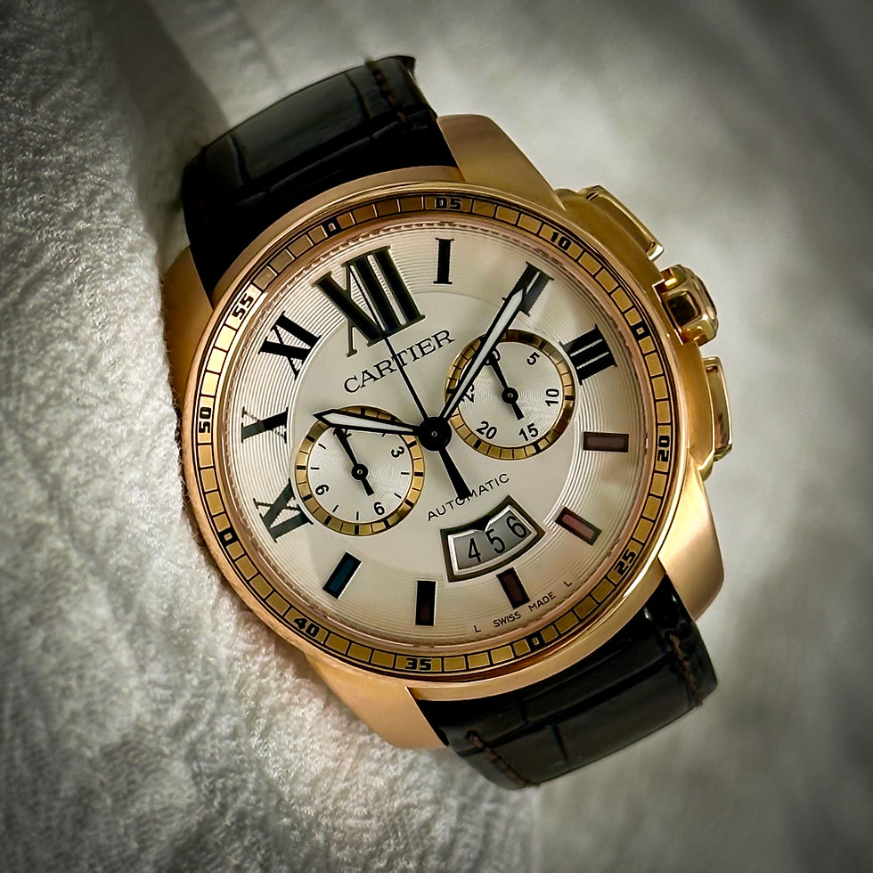 Thumbnail: Cartier Calibre De Cartier Chronograph 18k Rose Gold Alligator 42mm W7100044