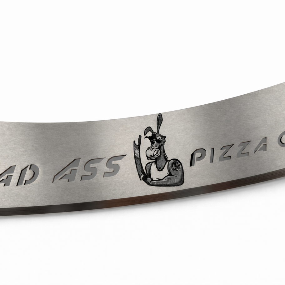 Bad Ass Pizza Cutter text with middle finger illustration on blade.