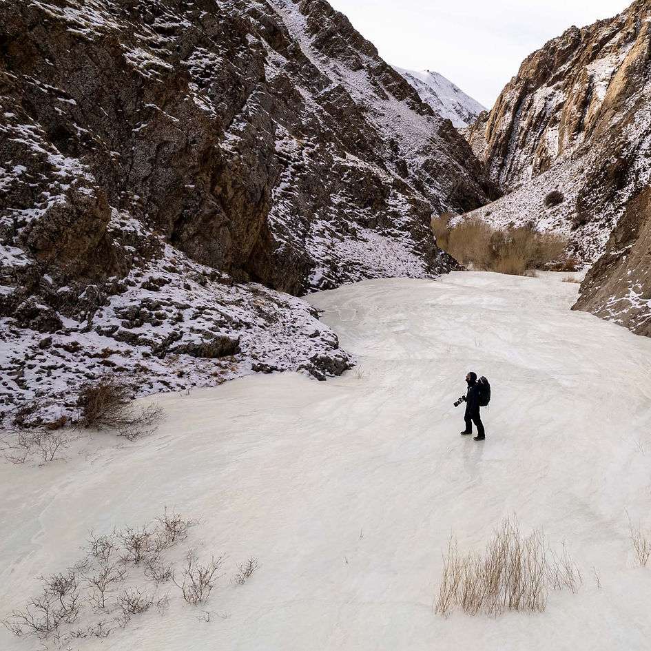 frozen river in mongolia