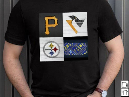 Product pittsburgh Sports Team Logo Art Plus Pennsylvania Map Pirates Penguins Steelers Shirt