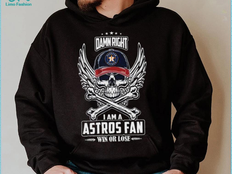 Skull damn right I am a Houston Astros fan win or lose shirt