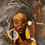 Thumbnail: An African artwork portrait of a woman with striking features, large hoop earrings, set against a tumultuous gray background.
