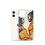 Thumbnail: A clear phone case for an iPhone showcasing a captivating, artistic rendering of two figures in profile facing each other, with their features highlighted in bold, swirling colors of yellow, orange, and blue. The artwork conveys a sense of intimacy and connection, and is signed by the artist in the lower right corner, adding a personal touch to the phone accessory.