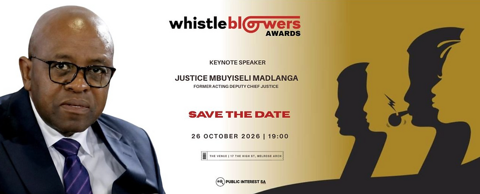Justice Mbuyiseli Madlanga to Deliver Keynote Address at the 2026 Whistleblowers Awards