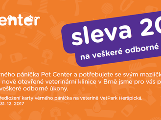 Prodloužená sleva zákazníkům Pet Center