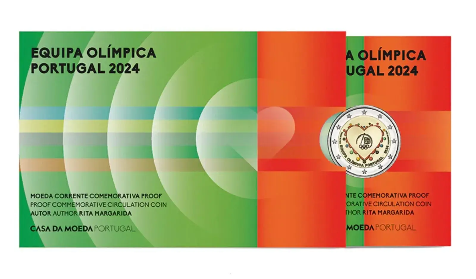 Monnaie Euro : Pièce de 2 Euros Colorisée, Jeux Olympique Portugal Coincard