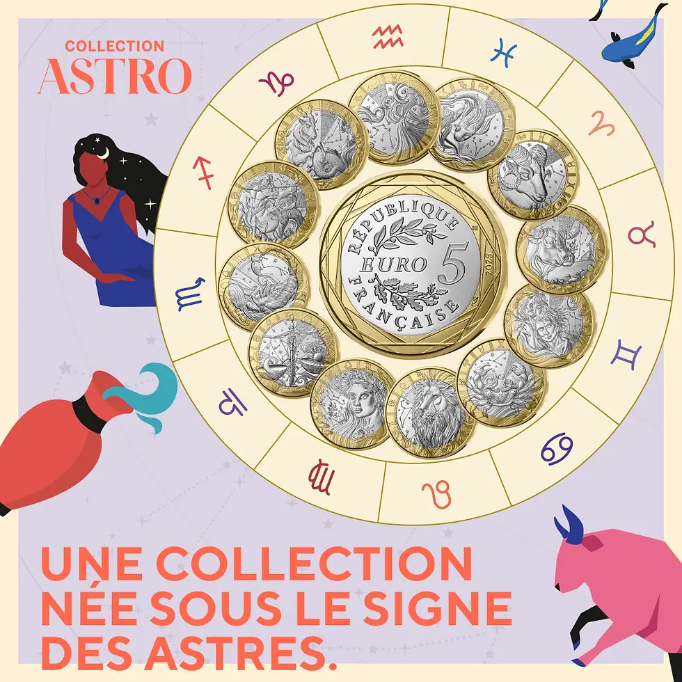 Miniature : Monnaie Euro : Pièce de 5 Euros, Coincard : Coffret Signe Astros 12 Pièces