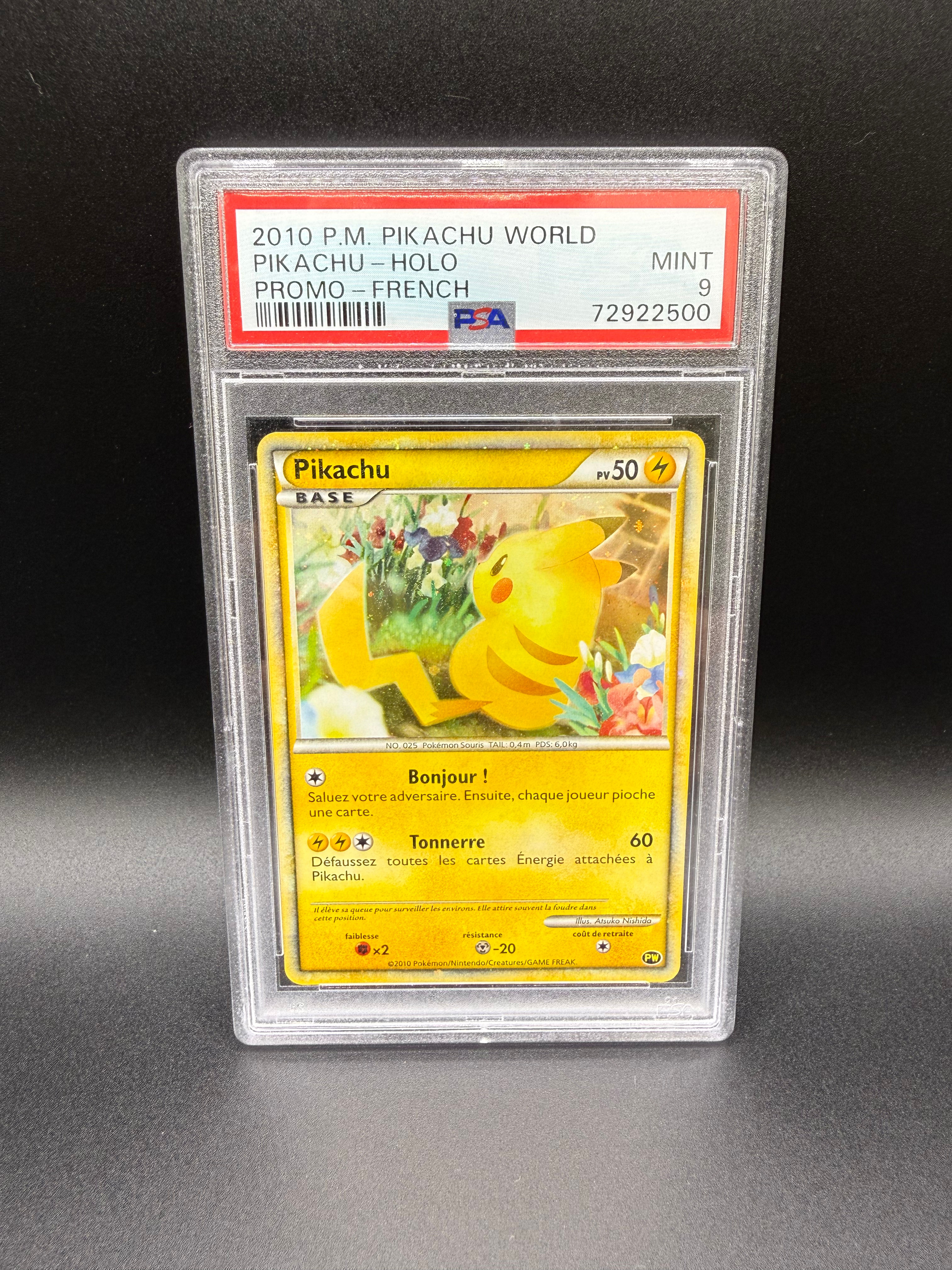 Carte à l'unité : Pikachu Promo World Collection gradée PSA 9 JAPONAIS