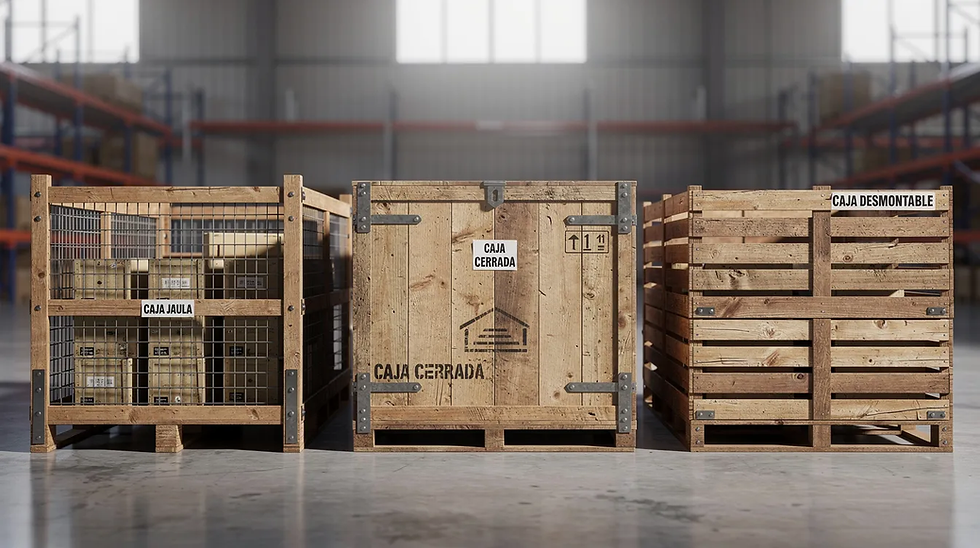 Tipos de cajas de madera para exportación