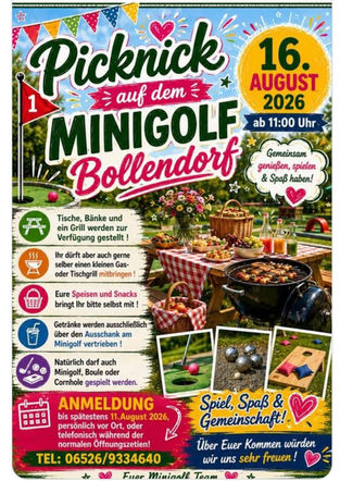 Picknick auf dem Minigolf