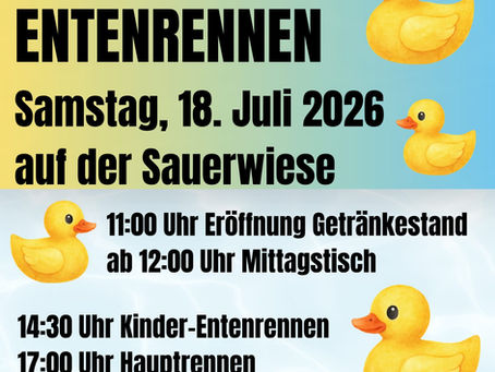 Der SVB und der Kulturverein laden ein zum ENTENRENNEN