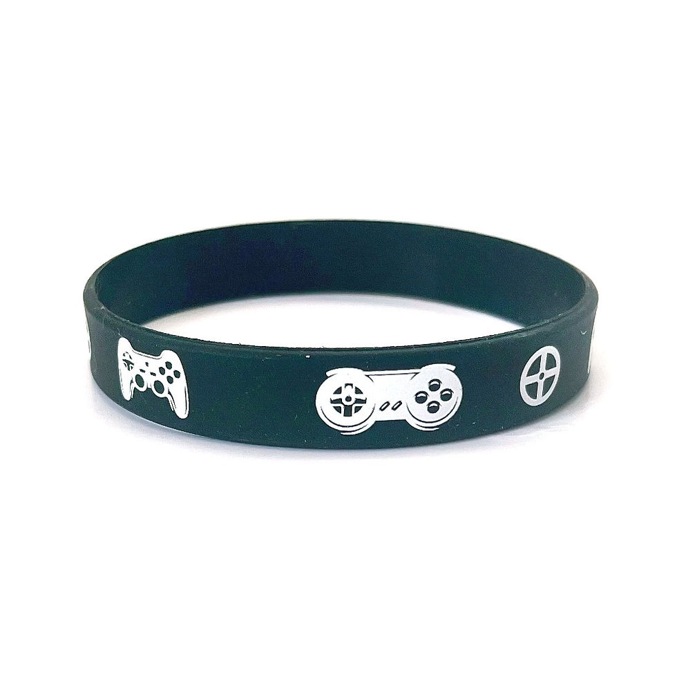 Thumbnail: Black Gaming Rubber Bracelet Party Bag Fillers