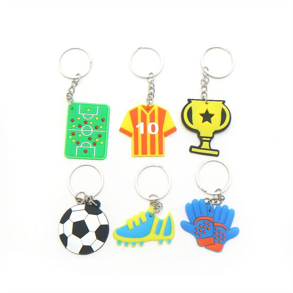 6 Football Key Rings Party Bag Fillers