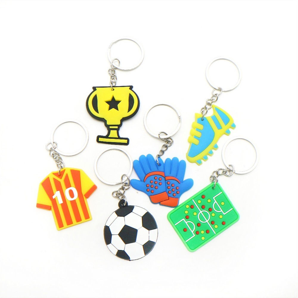 6 Football Key Rings Party Bag Fillers