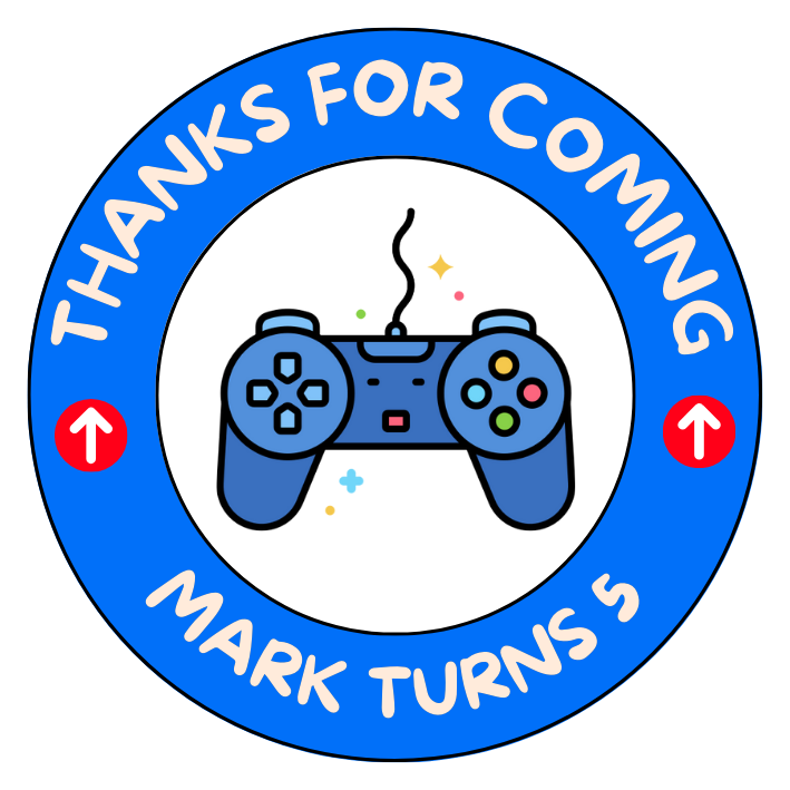 Thumbnail: Gaming Personalised party bag sticker