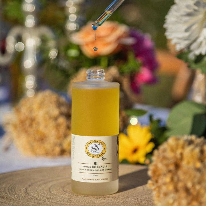 Huile de beauté à l'immortelle corse soin naturel anti âge pour peau sèche, terra di natura