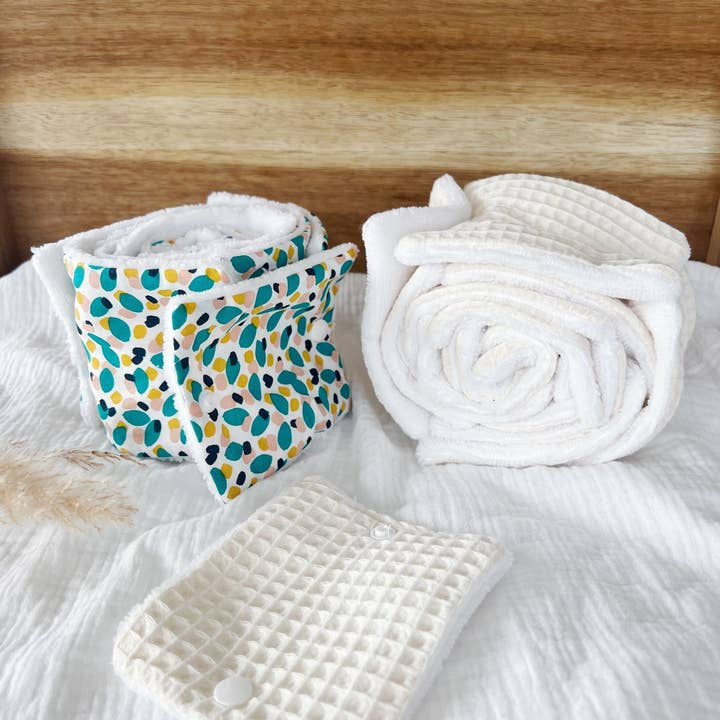 2 rouleaux de papier toilette lavable côté intérieur et extérieur