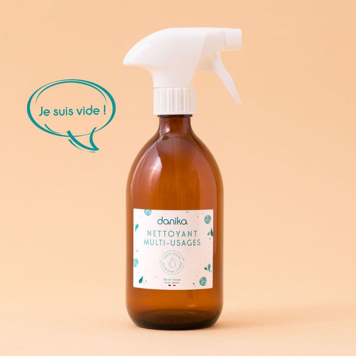 Miniature : bouteille spray en verre ambré pour nettoyant naturel multi usages, terra di natura