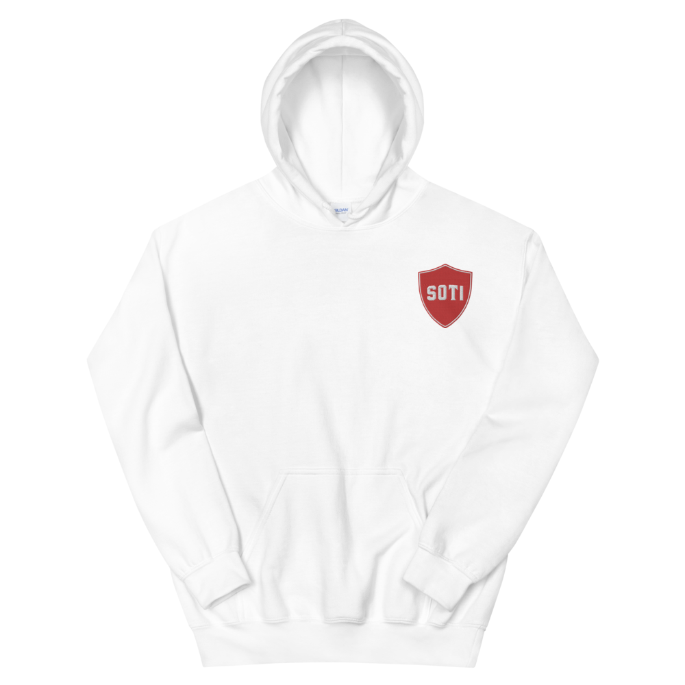 RED SHIELD LEFT CHEST HOODIE