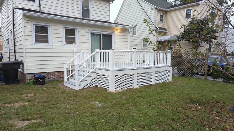 This is a new composite deck installed by Precision Exteriors in Salisbury, MD