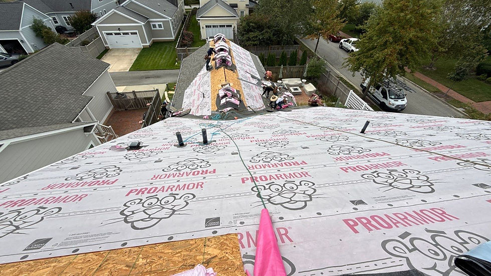 This is a roof being replaced in Easton, MD by Precision Exteriors