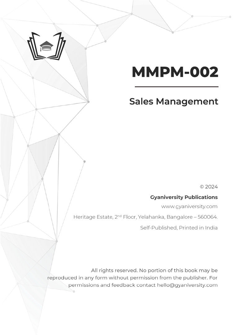 Thumbnail: MMPM-002: Sales Management (IGNOU Guide Book)