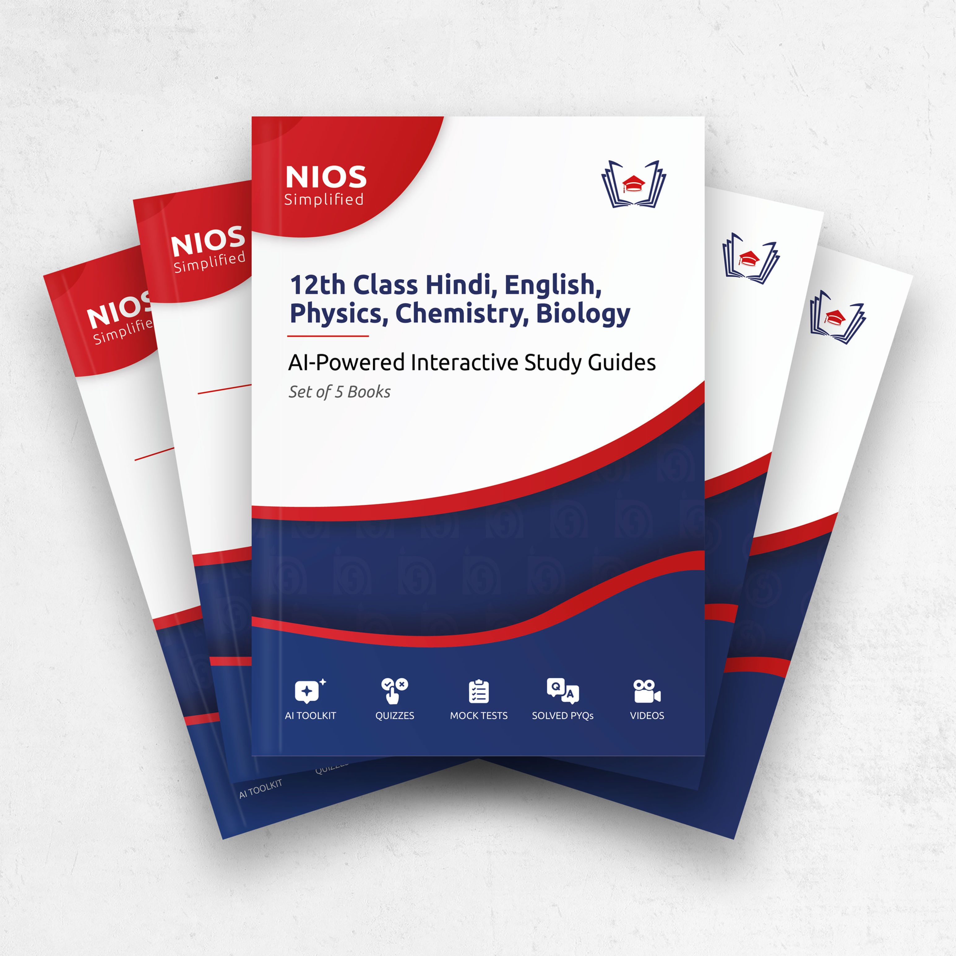 NIOS Simplified : 12th Class Hindi, Eng, Phys, Chem, Biology Study Guides