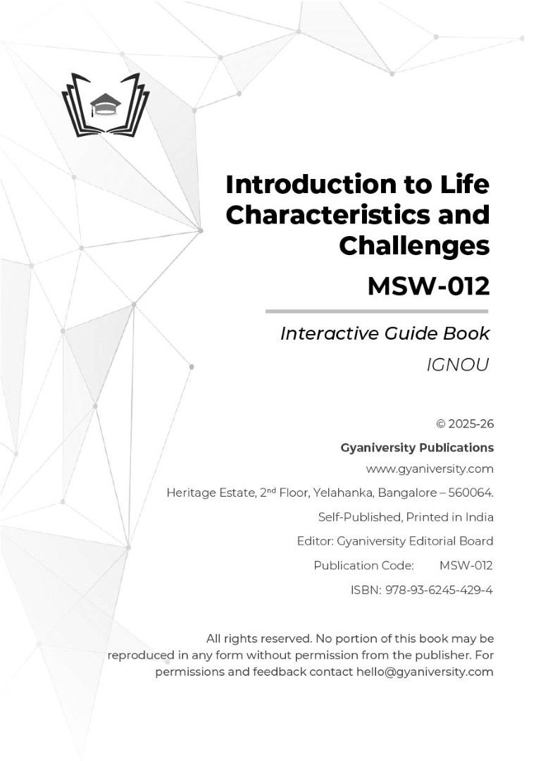 Thumbnail: IGNOU Insight: Introduction to Life Characteristics and Challenges | MSW-012