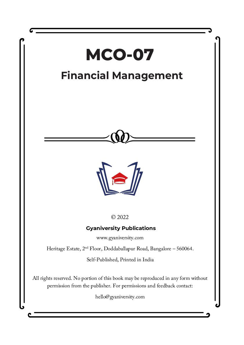 Thumbnail: MCO-07: Financial Management (IGNOU Guide Book)